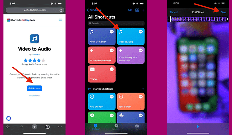 اختصار video to audio shortcut للأيفون اخر اصدار 1 video to audio shortcut