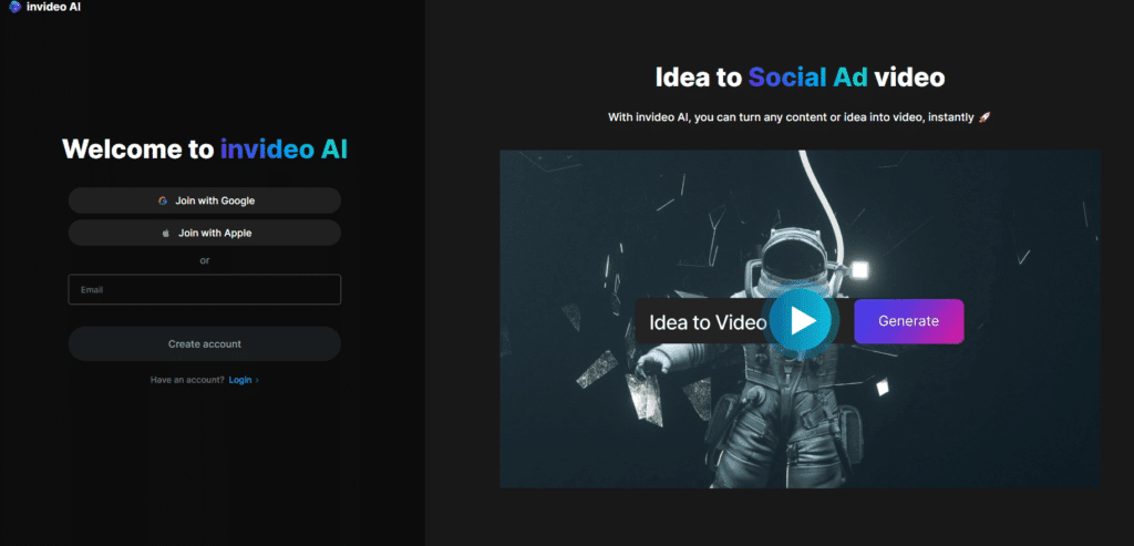 موقع invideo لتصميم فيديوهات احترافية بالذكاء الاصطناعي 1 طريقة استخدام موقع invideo