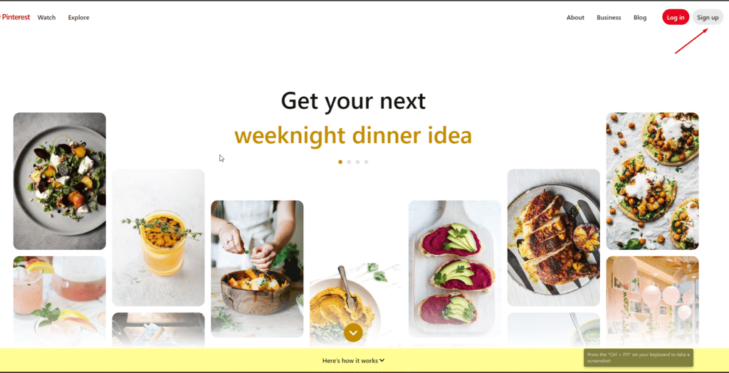 انشاء حساب بنترست pinterest في 8 خطوات 1 خطوات انشاء حساب بنترست