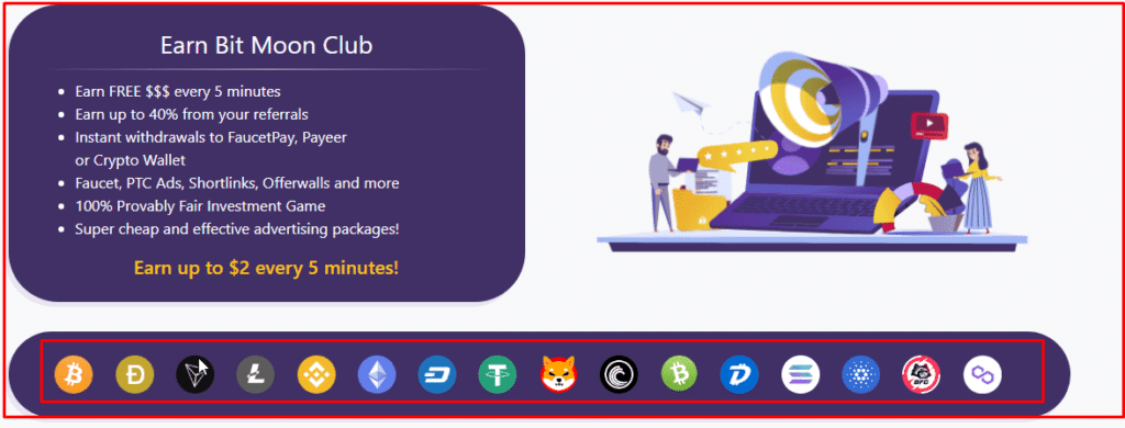 شرح موقع earnbitmoon لربح 40$ يوميا من الانترنت 12 طرق السحب المتوفرة في الموقع.