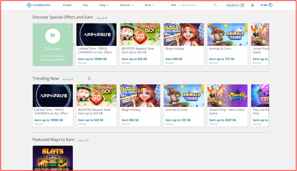 الربح من الانترنت 15$ يوميا من خلال مشاهدتك لليوتيوب 2 2. موقع Swagbucks